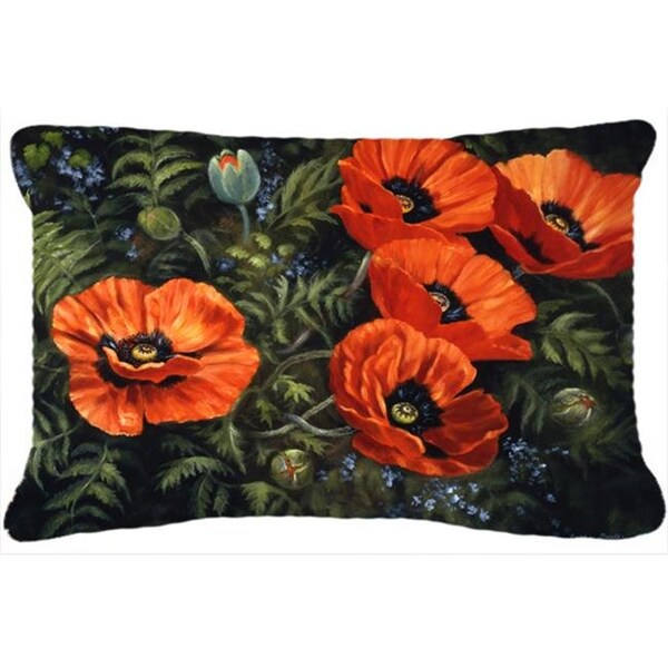Carolines Treasures Carolines Treasures BDBA0007PW1216 Poppies by Daphne Baxter Fabric Decorative Pillow - BDBA0007PW1216