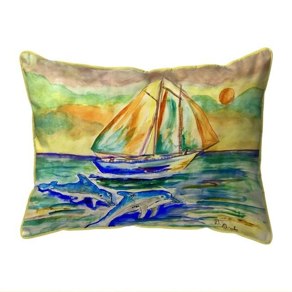 Betsy Drake Betsy Drake SN1209 11 x 14 in. Sunset Sailing Indoor & Outdoor Pillow - Small - SN1209