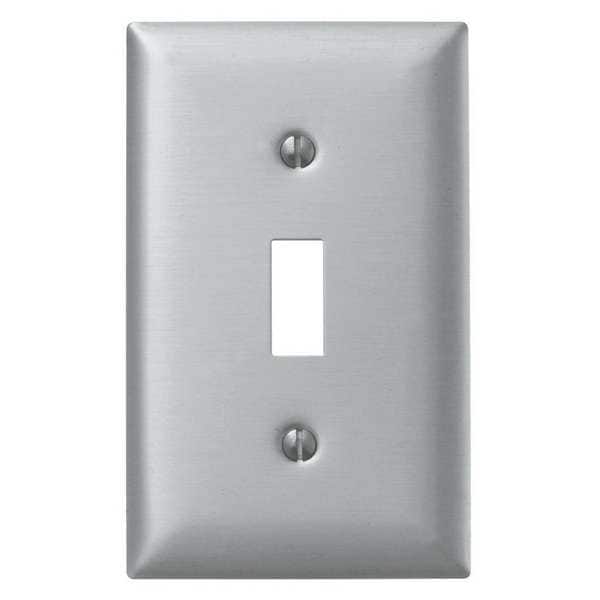 Hubbell Toggle Opening Wall Plates and Box Cover, Number of Gangs: 1 Aluminum, Brushed Finish, Silver - SA1