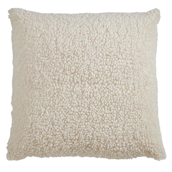 Rlm Distribution 18 in. Poly Filled Faux Fur Throw Pillow, Ivory - HO3205333