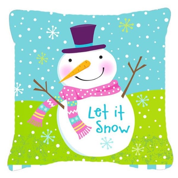 Carolines Treasures Carolines Treasures VHA3017PW1818 Christmas Snowman Let it Snow Fabric Decorative Pillow - VHA3017PW1818