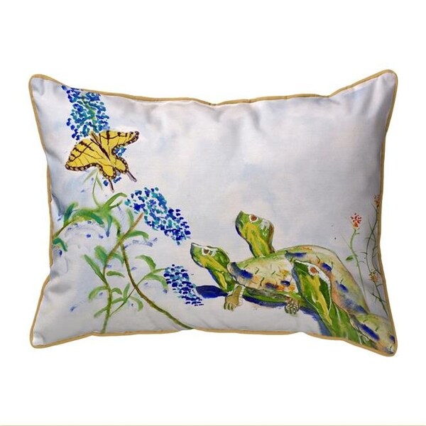 Betsy Drake Betsy Drake SN178 11 x 14 in. Turtles & Butterfly Small Indoor & Outdoor Pillow - SN178