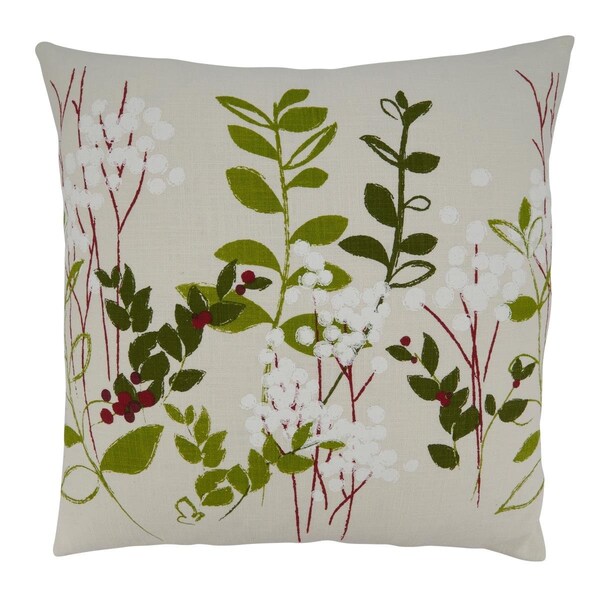 Rlm Distribution Holiday Botanical Design Throw Pillow with Poly Filling - HO3211131