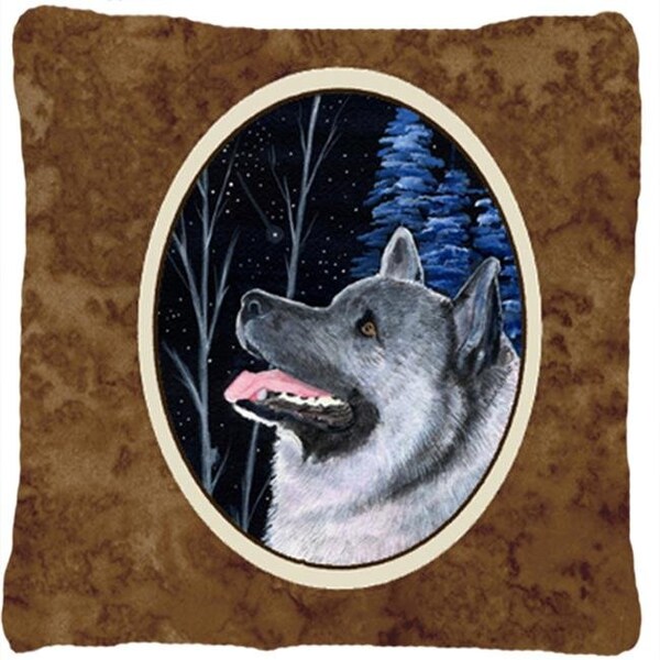 Carolines Treasures Carolines Treasures SS8398PW1414 Starry Night Norwegian Elkhound Decorative Indoor & Outdoor Fabric Pillow - SS8398PW1414