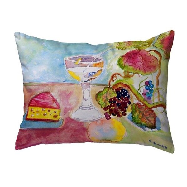 Betsy Drake Betsy Drake KS104 11 x 14 in. Wine & Cheese Small No-Cord Pillow - KS104