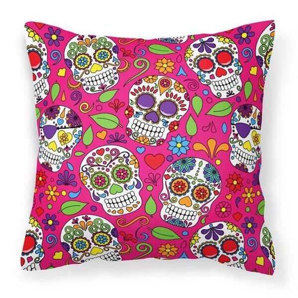 Carolines Treasures Carolines Treasures BB5115PW1818 Day of the Dead Pink Fabric Decorative Pillow - 18 x 3 x 18 in. - BB5115PW1818