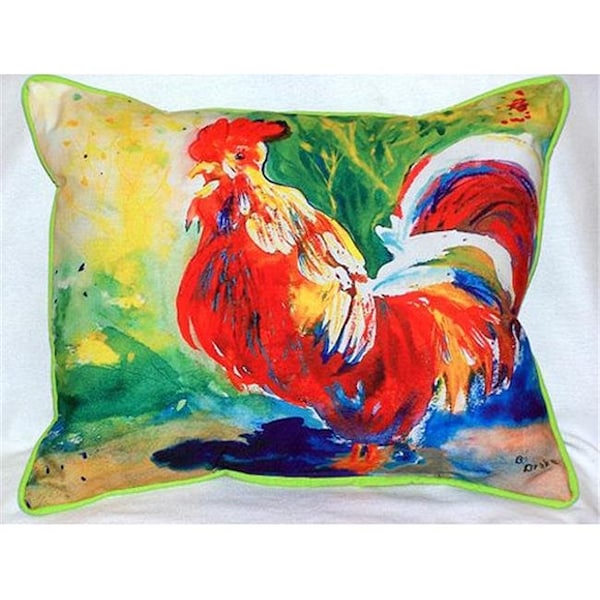 Betsy Drake Betsy Drake HJ144 Red Rooster Large Indoor-Outdoor Pillow 16 in. x 20 in. - HJ144