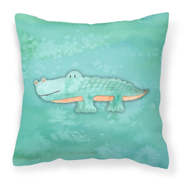 Jensendistributionservices Alligator Watercolor Fabric Decorative Pillow - MI2552603