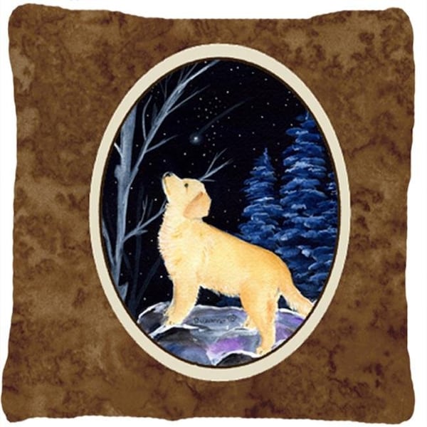 Carolines Treasures Carolines Treasures SS8392PW1414 Starry Night Golden Retriever Decorative Indoor & Outdoor Fabric Pillow - SS8392PW1414