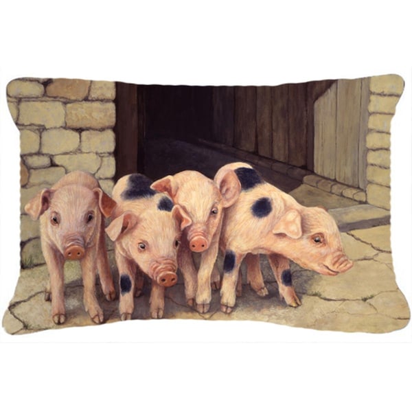 Jensendistributionservices Pigs Piglets by Daphne Baxter Fabric Decorative Pillow - MI2557177