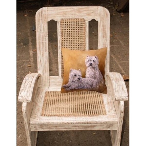 Carolines Treasures Carolines Treasures HMHE0201PW1414 Westies by Michael Herring Fabric Decorative Pillow; 14 x 3 x 14 in. - HMHE0201PW1414