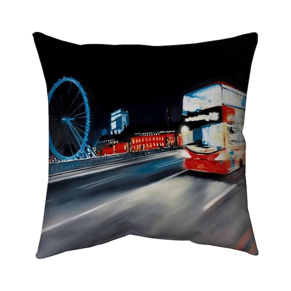 Begin Home Decor 26 x 26 in. Bus Travel by Night-Double Sided Print Indoor Pillow - 5541-2626-CI283