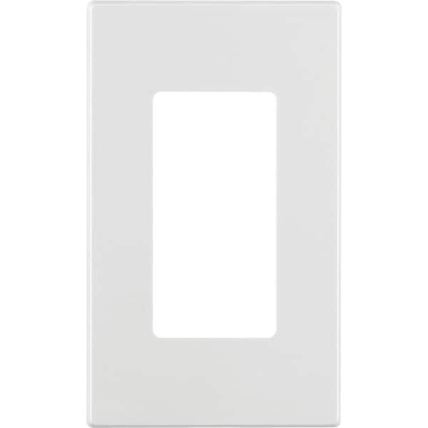 Leviton Decora Plus 1-Gang Poly Carbonate Screwless Decorator Wall Plate, White - C42-80301-00W