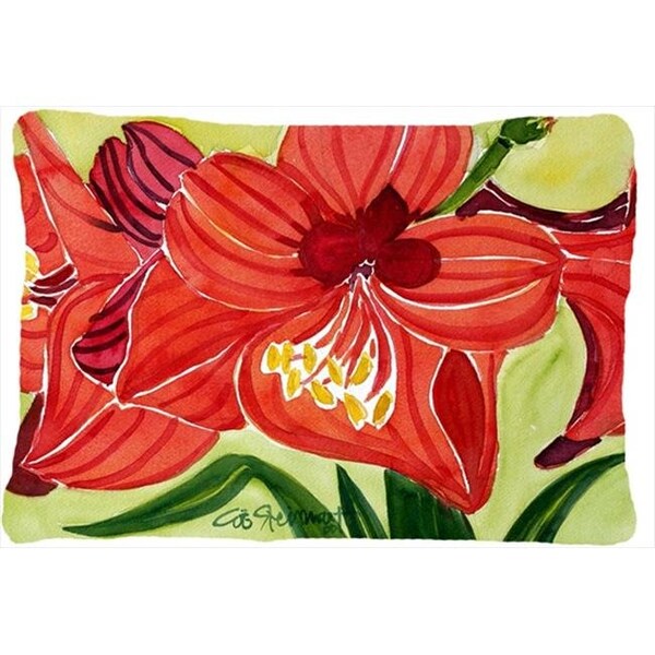 Carolines Treasures Carolines Treasures 6055PW1216 Flower - Amaryllis Indoor & Outdoor Decorative Fabric Pillow - 12 x 16 in. - 6055PW1216
