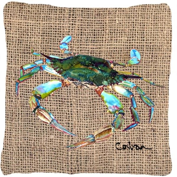 Carolines Treasures Carolines Treasures 8731PW1414 Crab Indoor & Outdoor Fabric Decorative Pillow - 8731PW1414