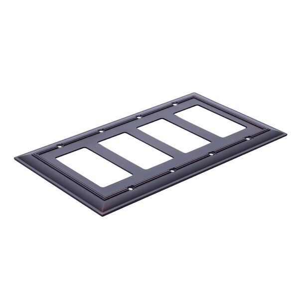 South Main Hardware Quadruple Gang Wall Plate, Oil Rubbed Bronze - SH564-OR-1
