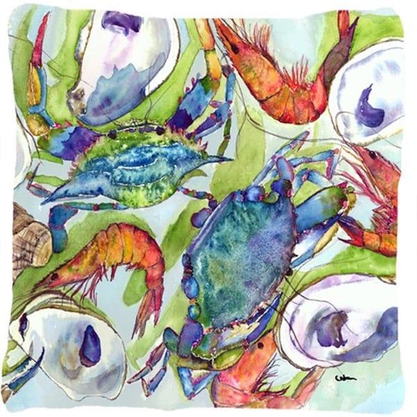 Carolines Treasures Carolines Treasures 8547PW1414 14 x 14 in. Crab Decorative Fabric Pillow - 8547PW1414