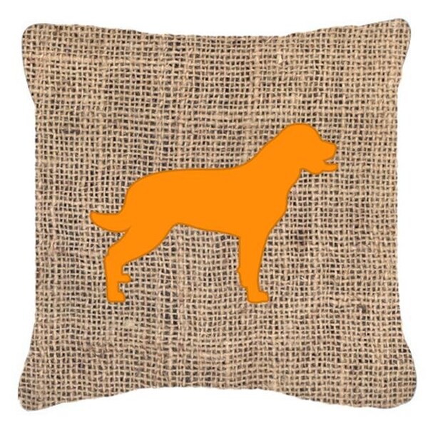 Carolines Treasures Carolines Treasures BB1111-BL-OR-PW1818 Labrador Burlap and Orange Indoor & Outdoor Decorative Fabric Pillow - 18 x 18 in. - BB1111-BL-OR-PW1818