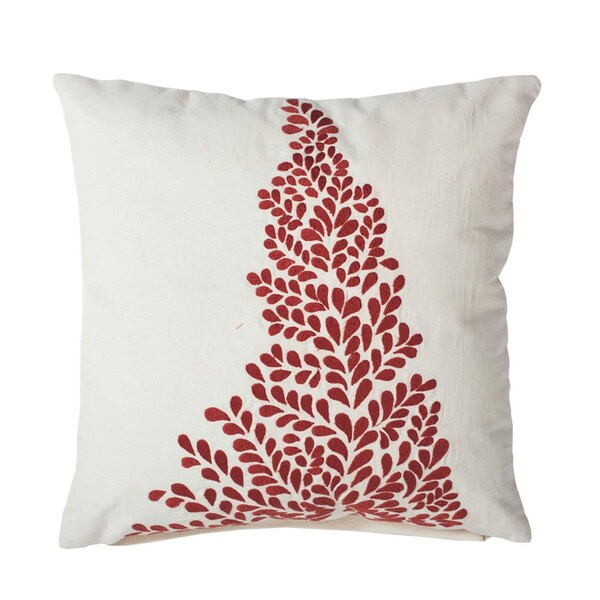 Vickerman 18 x 18 in. Satin Stitch White Tree Pillow - QTX17211
