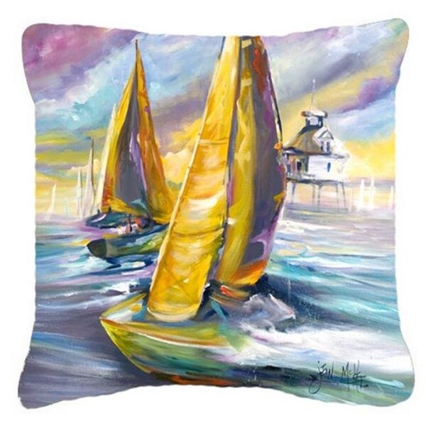 Carolines Treasures Carolines Treasures JMK1234PW1818 Middle Bay Lighthouse Sailboats Canvas Fabric Decorative Pillow - JMK1234PW1818