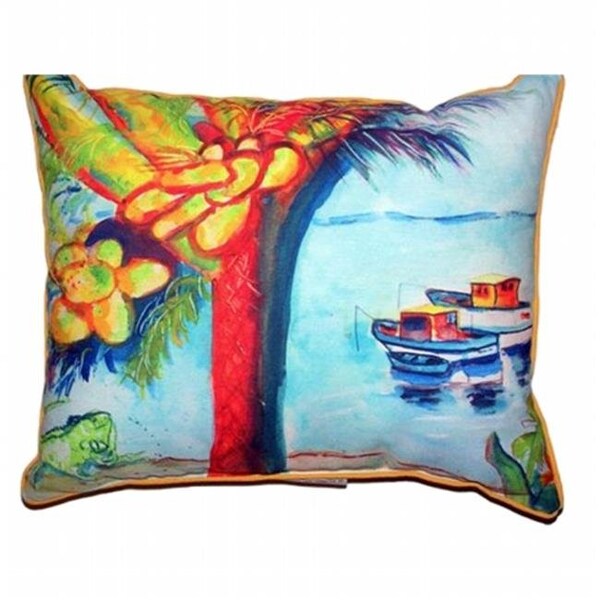Betsy Drake Betsy Drake ZP440 Cocoa Nuts & Boats Extra Large Zippered Pillow - ZP440
