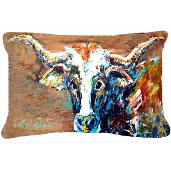 Carolines Treasures Carolines Treasures MW1165PW1216 On The Loose Brown Cow Indoor & Outdoor Fabric Decorative Pillow - MW1165PW1216