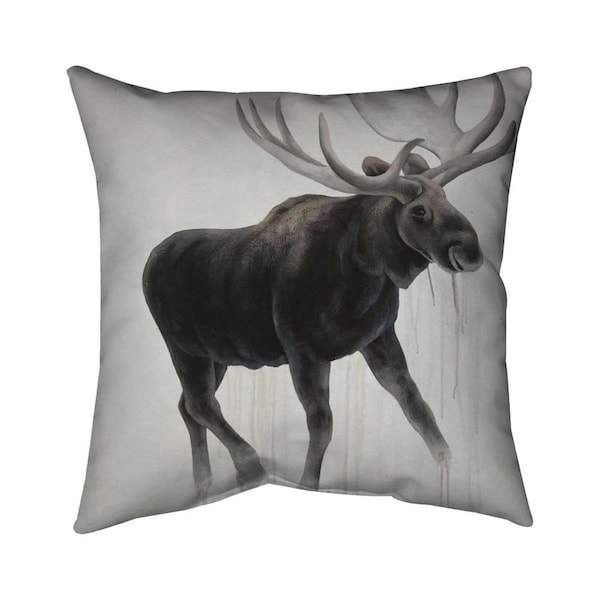 Begin Home Decor 20 x 20 in. Walking Moose-Double Sided Print Indoor Pillow - 5541-2020-AN439-1