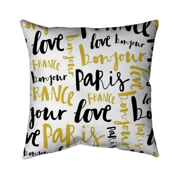 Fondo 20 x 20 in. Bonjour Paris-Double Sided Print Indoor Pillow - FO3328446
