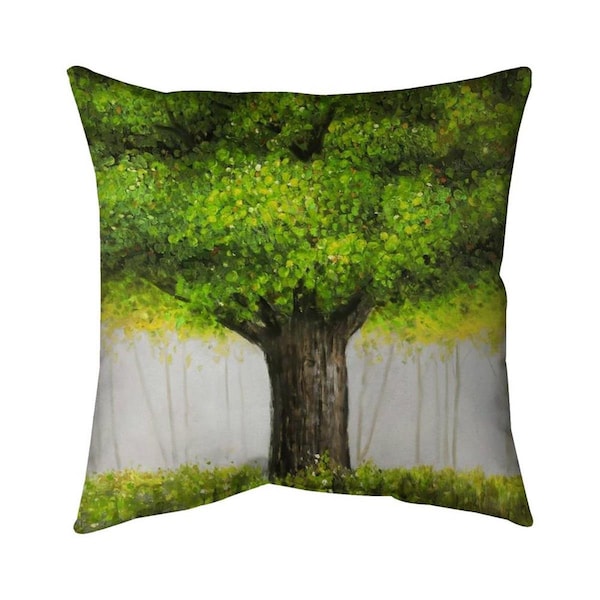 Begin Home Decor 26 x 26 in. Big Green Tree-Double Sided Print Indoor Pillow - 5541-2626-LA84