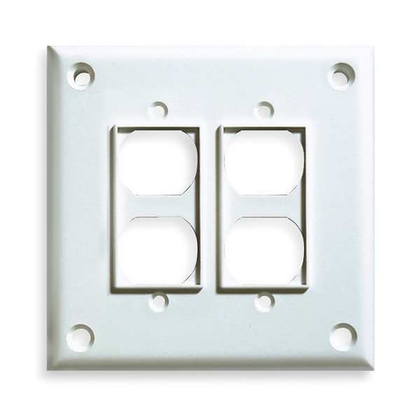Cortech Double Duplex Wall Plates and Covers, Number of Gangs: 2 Polycarbonate and Nylon Blend, White - TPDD
