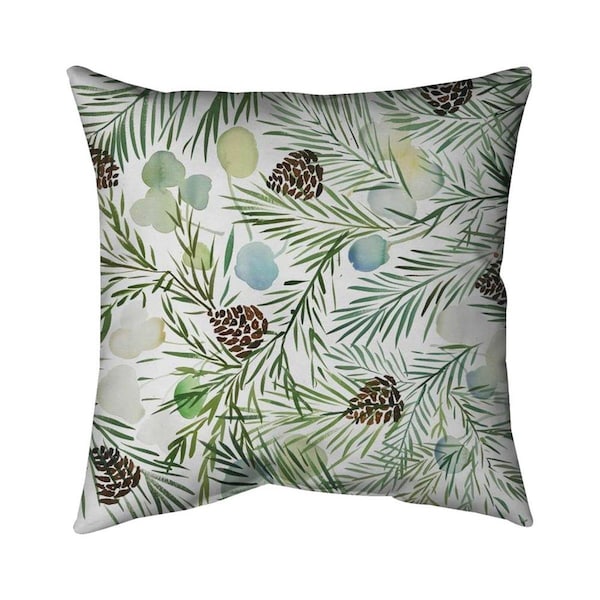 Fondo 26 x 26 in. Pine Cone Pattern-Double Sided Print Indoor Pillow - FO3344595