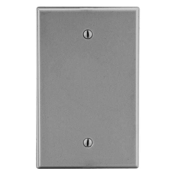 Hubbell Blank Box Mount Wall Plate, Number of Gangs: 1 Plastic, Smooth Finish, Gray - PJ13GY