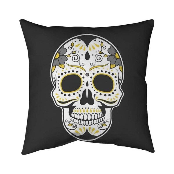 Fondo 20 x 20 in. Mexican Sugar Skull Art-Double Sided Print Indoor Pillow - FO2773811