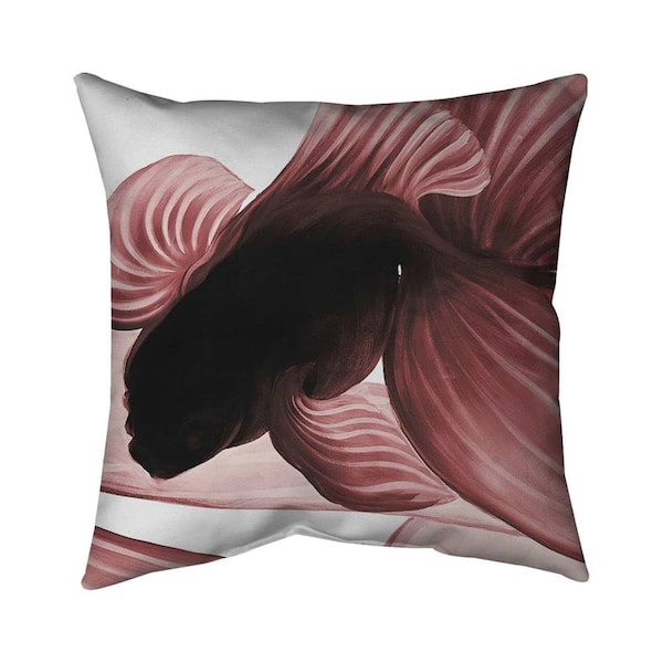 Begin Home Decor 20 x 20 in. Two Red Betta-Double Sided Print Indoor Pillow - 5541-2020-AN176-1