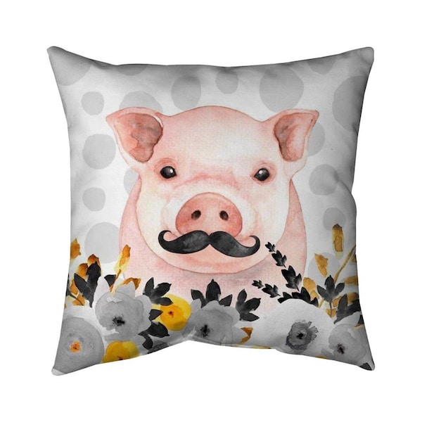 Begin Home Decor 20 x 20 in. Little Disguised Pig-Double Sided Print Indoor Pillow - 5541-2020-CH2-1