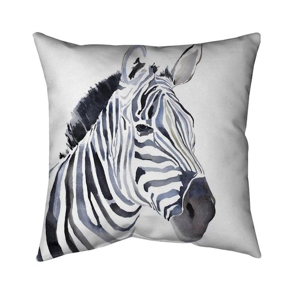 Fondo 26 x 26 in. Watercolor Zebra-Double Sided Print Indoor Pillow - FO2795919