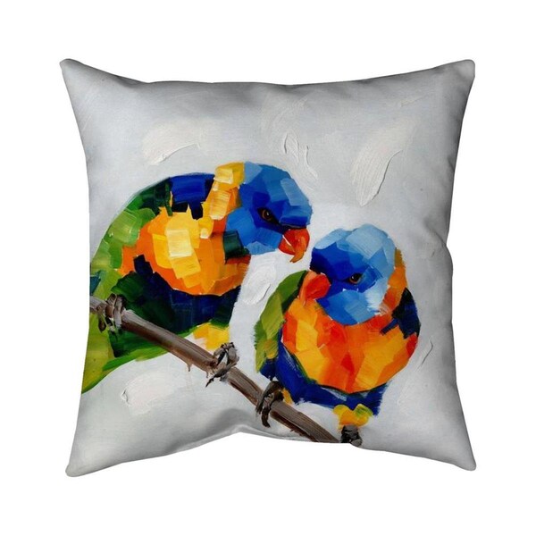 Fondo 26 x 26 in. Couple of Parrots-Double Sided Print Indoor Pillow - FO2795948
