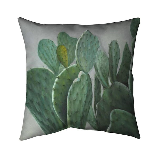 Begin Home Decor 20 x 20 in. Paddle Cactus-Double Sided Print Indoor Pillow - 5541-2020-FL139