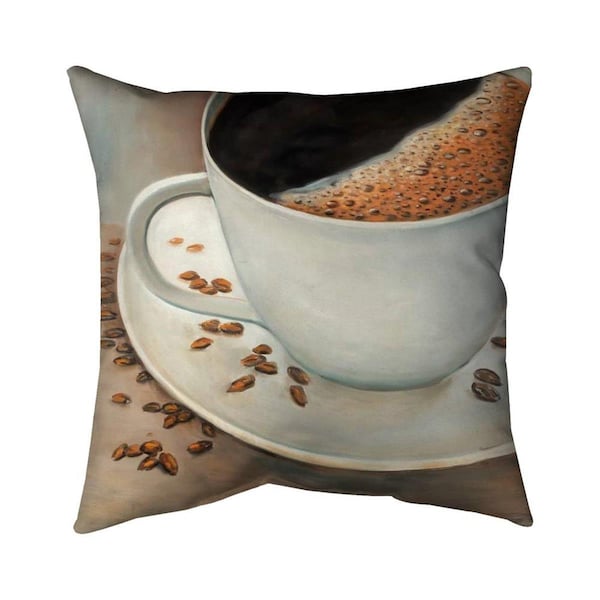 Begin Home Decor 20 x 20 in. Black Coffee-Double Sided Print Indoor Pillow - 5541-2020-GA67