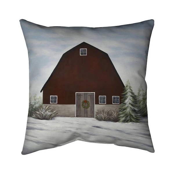 Fondo 20 x 20 in. Its Winter on the Farm-Double Sided Print Indoor Pillow - FO2796994