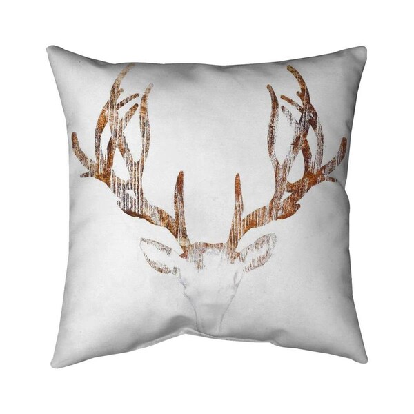 Begin Home Decor 20 x 20 in. Wood Looking Deer Head-Double Sided Print Indoor Pillow - 5541-2020-AN235