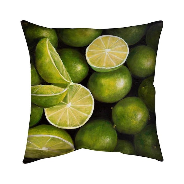 Begin Home Decor 20 x 20 in. Basket of Limes-Double Sided Print Indoor Pillow - 5541-2020-GA58