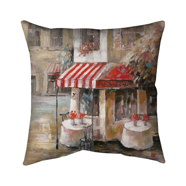Fondo 20 x 20 in. Sunny Restaurant Terrace-Double Sided Print Indoor Pillow - FO2794052