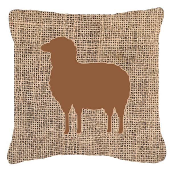 Jensendistributionservices Sheep Burlap & Brown Decorative Fabric Pillow - MI2553749