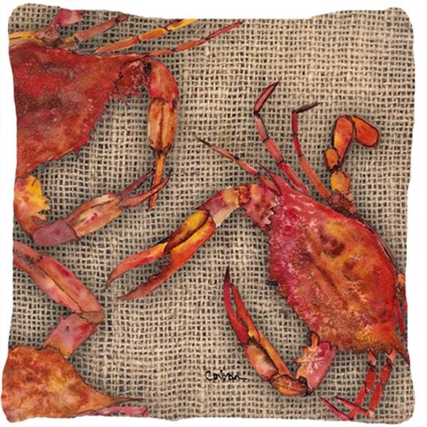 Carolines Treasures Carolines Treasures 8742PW1414 Crab Indoor & Outdoor Fabric Decorative Pillow - 8742PW1414