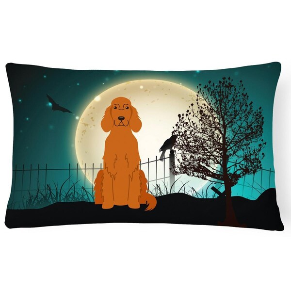 Carolines Treasures Halloween Scary Irish Setter Canvas Fabric Decorative Pillow - BB2254PW1216