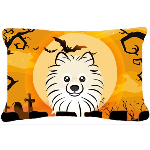 Carolines Treasures Halloween Pomeranian Fabric Decorative Pillow - BB1765PW1216
