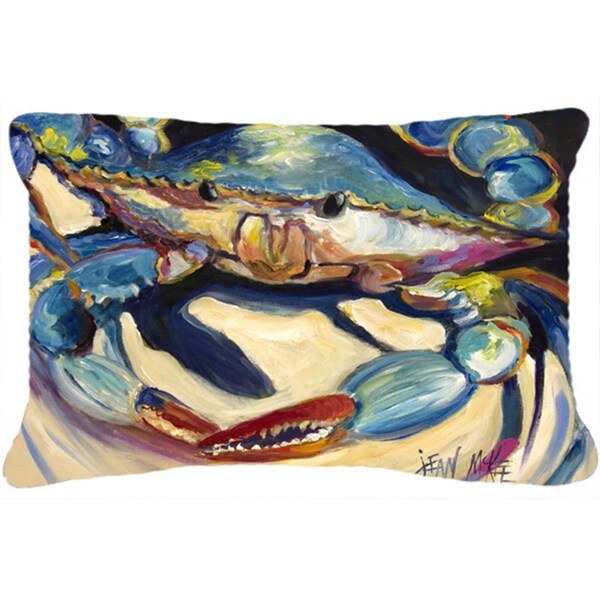 Carolines Treasures Blue Crab Canvas Fabric Decorative Pillow - CA75890
