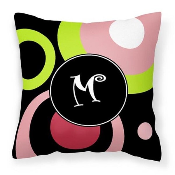 Carolines Treasures Carolines Treasures AM1002-MPW1414 Letter M Monogram - Retro in Black Fabric Decorative Pillow; 14 x 3 x 14 in. - AM1002-MPW1414