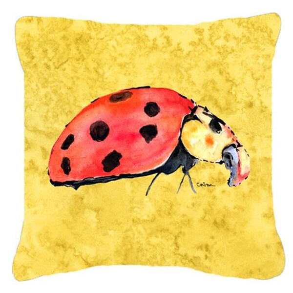 Carolines Treasures Carolines Treasures 8867PW1818 18 x 18 in. Lady Bug On Yellow Indoor & Outdoor Fabric Decorative Pillow - 8867PW1818